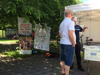 Stand à Romainville, 3 juin 2018
